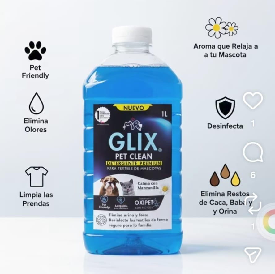 Glix Pet clean -Detergente para mascotas 1 lt